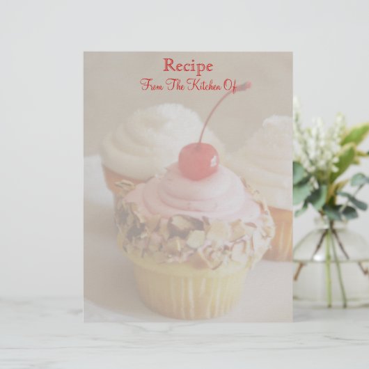 Cherry Cupcake Recipe Letterhead (Staand voorkant)