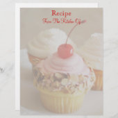 Cherry Cupcake Recipe Letterhead (Voorkant / Achterkant)