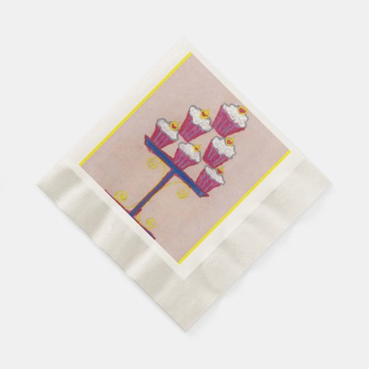 Cherry Cupcake Roze Art Print servetten (Hoek)