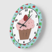 Cherry Cupcake Sweet Wall Clock Grote Klok (Hoek)
