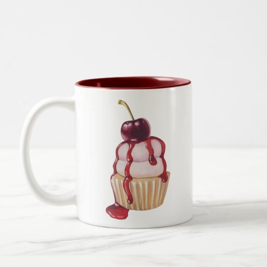 Cherry Cupcake Tweekleurige Koffiemok (Links)