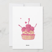 Cherry Cupcake Valentine – Hand-Drawn Dessert Feestdagenkaart (Achterkant)