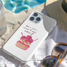 Cherry Cupcake Valentine – Hand-Drawn Dessert