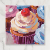 Cherry Cupcakes Happy Birthday Party Bedankjes Labels (Voorkant)