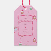 Cherry Cupcakes & Love Hearts – Valentine Dessert Cadeaulabel (Voorkant)