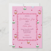 Cherry Cupcakes & Love Hearts – Valentine Dessert Kaart (Voorkant)