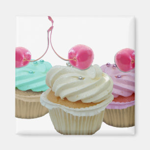 Cherry cupcakes magneet