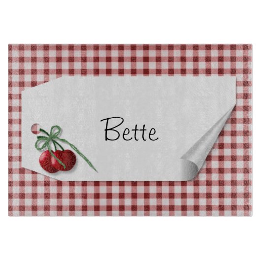 Cherry Curl Labels snijplank (Voorkant)