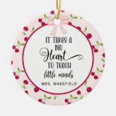 Cherry Custom Teacher Appreciation Gift Christmas Keramisch Ornament (Voorkant)