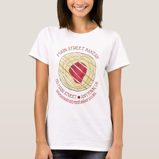 Cherry Danish Viennoiserie Pastry Chef Bakery T-shirt (Voorkant)