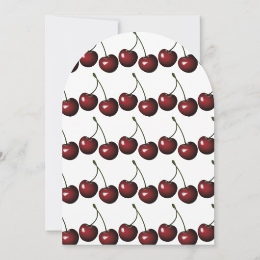 Cherry Design, Cherry First Birthday Invitation Kaart (Achterkant)