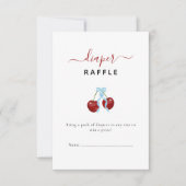 Cherry Diaper Raffle Baby shower Blue Bow Boy (Voorkant)