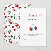 Cherry Diaper Raffle Baby shower Blue Bow Boy (Voorkant / Achterkant)