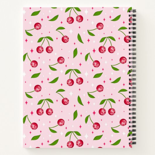 Cherry Disco Ball Pattern Composition Notitieboek (Achterkant)