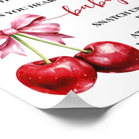 Cherry Don't Say Baby Clothespin Shower Game Poster (Hoek)