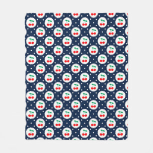 Cherry Dot Pattern – Retro Fruit Gift & Decor Fleece Deken