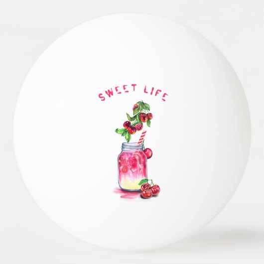 Cherry Drink Ping Pong Ball - Aangepaste tekst (Achterkant)
