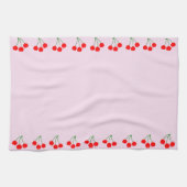 Cherry Edges on Pink Kitchen Towels Theedoek (Horizontaal)