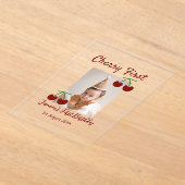 Cherry eerste gelukkige verjaardagsfoto kinder mod acryl uitnodigingen (Laagn)