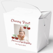 Cherry eerste gelukkige verjaardagsfoto kinder mod bedankdoosjes (Achterkant)