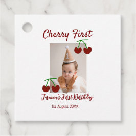 Cherry eerste gelukkige verjaardagsfoto kinder mod bedankjes labels