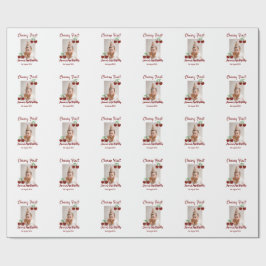 Cherry eerste gelukkige verjaardagsfoto kinder mod cadeaupapier