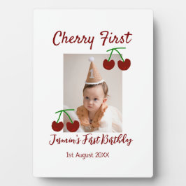 Cherry eerste gelukkige verjaardagsfoto kinder mod fotoplaat