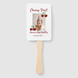 Cherry eerste gelukkige verjaardagsfoto kinder mod handwaaier