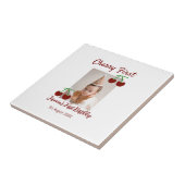 Cherry eerste gelukkige verjaardagsfoto kinder mod tegeltje (Zijkant)