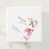 Cherry Eerste Roze Bow Coquette 1e Verjaardag Bedankjes Labels (In situ)