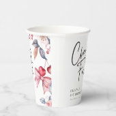 Cherry Eerste Roze Bow Coquette 1e Verjaardag Papieren Bekers (Rechts)