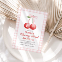 Cherry Eerste Roze Bow preppy 1e verjaardag