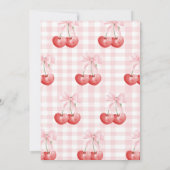 Cherry Eerste Roze Bow preppy 1e verjaardag Kaart (Achterkant)