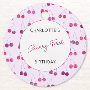 Cherry Eerste Verjaardag Gepersonaliseerde Kersen Bedankjes Labels