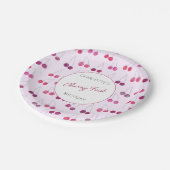 Cherry eerste verjaardag gepersonaliseerde Waterve Papieren Bordje (Gekanteld)