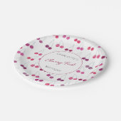 Cherry eerste verjaardag gepersonaliseerde Waterve Papieren Bordje (Gekanteld)