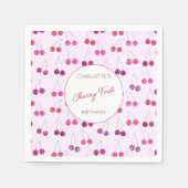 Cherry eerste verjaardag gepersonaliseerde Waterve Servet (Voorkant)