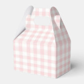 Cherry eerste verjaardag Pink Bow Gingham Bedankdoosjes (Achterkant)