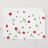 Cherry Eerste Verjaardag uitnodiging (Achterkant)