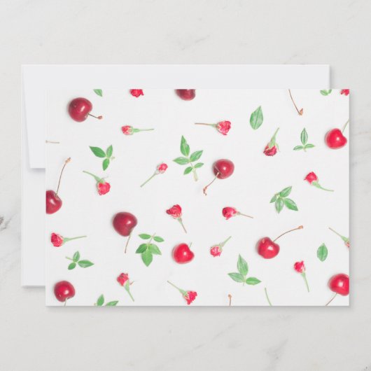 Cherry Eerste Verjaardag uitnodiging (Achterkant)