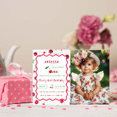 Cherry Eerste Verjaardag uitnodiging