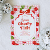 Cherry Eerste Verjaardag uitnodiging