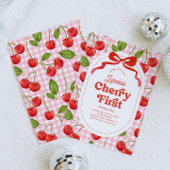 Cherry Eerste Verjaardag uitnodiging