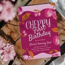 Cherry Eerste Verjaardag' Whimsical 1e Verjaardag