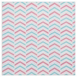 Cherry en Blue Faded Chevron Pattern Stof