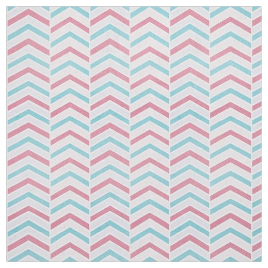 Cherry en Blue Faded Chevron Pattern Stof (Swatch)