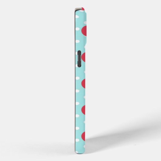 Cherry en Blue Polka Dot Pattern gepersonaliseerd Case-Mate iPhone Case (Achterkant / Rechts)