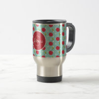 Cherry en Blue Polka Dot Pattern gepersonaliseerd