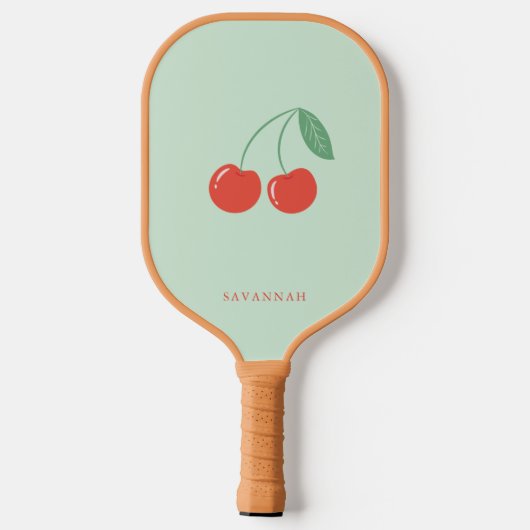 Cherry en Bow Light Groen Pickleball Paddle (Achterkant)