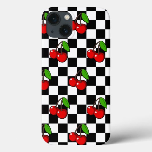 Cherry en Check Case-Mate iPhone Case (Achterkant)